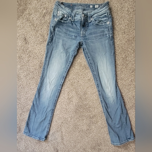 Miss Me Jeans Back Pocket Detailing Size 27 Western Cowgirl Flair - Picture 1 of 10